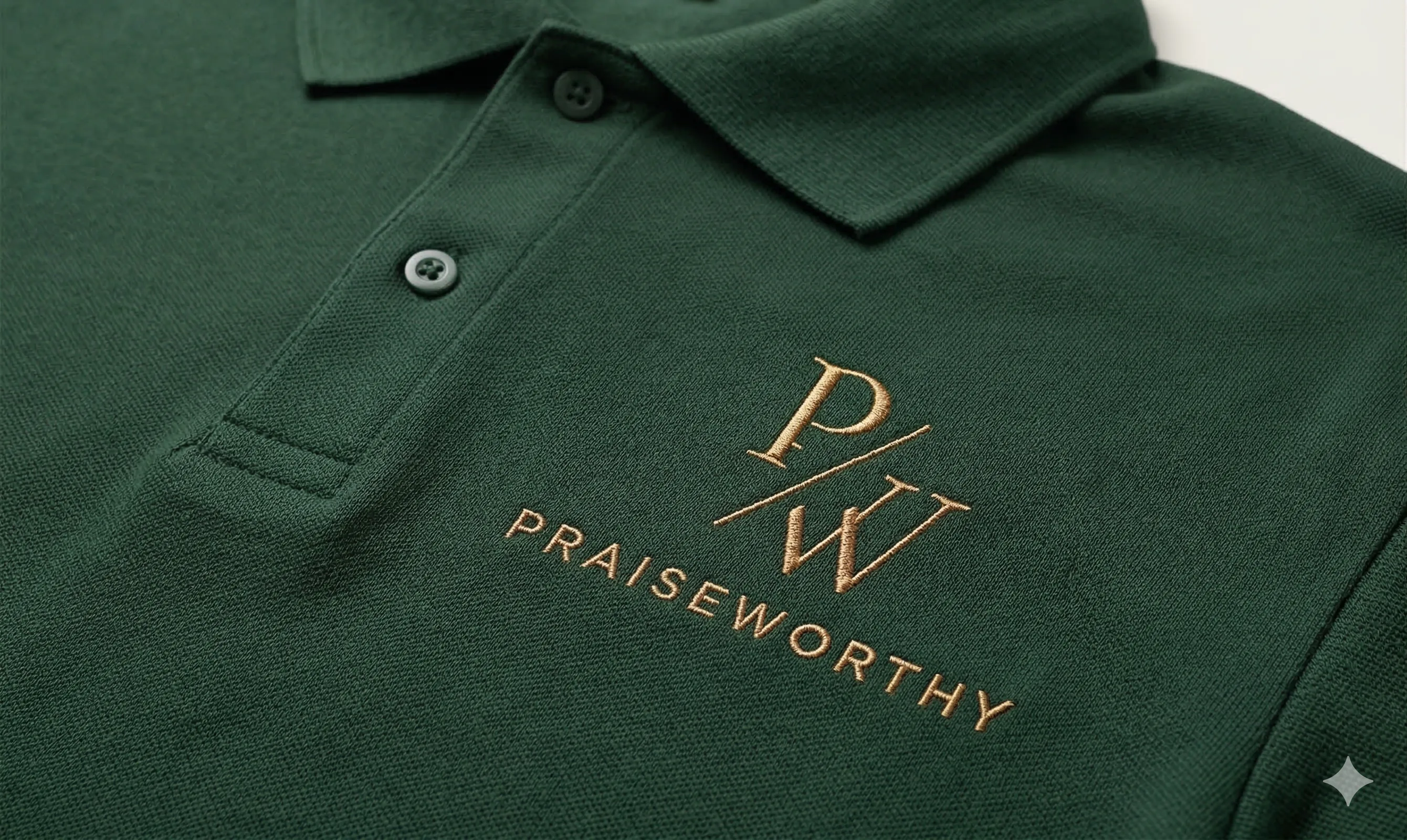 Praise Worthy 자수 로고가 들어간 셔츠 디테일